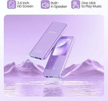 Load image into Gallery viewer, 32GB MP3 Player with Bluetooth 5.3, AGPTEK A09X 2.4&quot; Screen Portable Music Player with Speaker Lossless Sound with FM Radio, Voice Recorder, Supports up to 128GB, Purple
