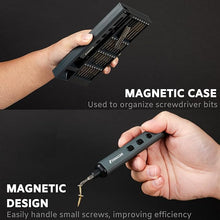Load image into Gallery viewer, 70 in 1 Mini Electric Screwdriver, Precision Screwdriver Set – Small Cordless Power Screwdriver with LED Light &amp; 64 Magnetic S2 Steel Bits, Repair Tool for Phone Laptop Watch Computer PC
