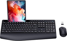 Load image into Gallery viewer, Wireless Keyboard and Mouse Combo,LIZRROT Ergonomic Computer Keyboard with Wrist Rest,2.4GHz Full-Sized Silent Mouse and Keyboard Combo with Phone Holder for Window, PC, Laptop
