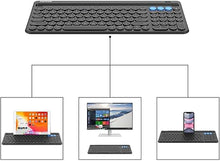 Load image into Gallery viewer, Arteck Wireless Bluetooth Keyboard for Windows, iOS, Android, Computer, Laptop, Smartphone - Multi-Functional with Built-in Cradle
