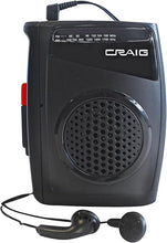 Load image into Gallery viewer, Craig Stereo Cassette Player/Recorder with Earphones: Portable AM/FM Radio &amp; One-Touch Recording System
