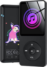 Load image into Gallery viewer, AGPTEK A02S 16GB MP3 Player, 70 Hours Playback Lossless Sound Music Player, Supports up to 128GB, (Black+Pink)
