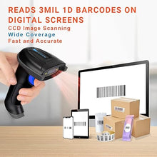 Load image into Gallery viewer, Tera Pro 1D Wireless Barcode Scanner 3 in 1 Bluetooth &amp; 2.4G Wireless &amp; USB Wired CCD Cordless 2500 Pixel Bar Code Reader with Battery Level Indicator for Windows Mac Android iOS Model T5100C
