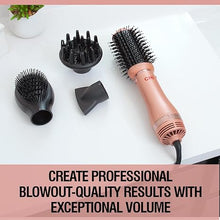 Load image into Gallery viewer, CHI Volumizer 4-in-1 Blowout Brush, Hair Dryer for Smooth, Silky &amp; Shiny Hair, Four Interchangeable Attachments for Versatile Styling, Rose Gold
