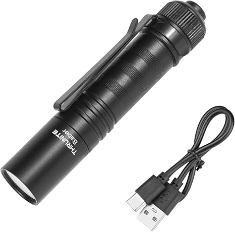 ThruNite Saber 659 Lumens Small EDC Flashlight AA Rechargeable, High Performance SST20 LED Mini Pocket Flashlight with Clip