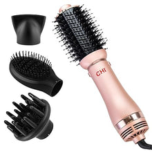 Load image into Gallery viewer, CHI Volumizer 4-in-1 Blowout Brush, Hair Dryer for Smooth, Silky &amp; Shiny Hair, Four Interchangeable Attachments for Versatile Styling, Rose Gold
