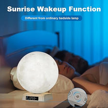 Load image into Gallery viewer, Sunrise Alarm Clock Moon Lamp APP Control Light Therapy Happy Mood Light UV-Free Wake up Light Alarm Clock Built-in White Noise nightstand Lamp for Livingroom Bedroom Office Reading Working
