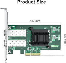 Load image into Gallery viewer, 1000Mbps Gigabit Ethernet PCI Express NIC Network Card with Intel I350AM2 Chip Ethernet Server Converged Network Adapter I350-F2, PCIE 2.1 x4, Dual SFP Ports, Compare to Intel I350-F2
