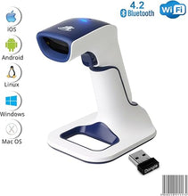 Load image into Gallery viewer, ScanAvenger Wireless Portable 1D with Stand Bluetooth Barcode Scanner: Hand Scanner 3-in-1, Cordless, Rechargeable Scan Gun for Inventory - USB Barcode Reader (1D Only with Next Gen Stand)…
