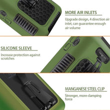 Load image into Gallery viewer, CAZOKASI 2023 Upgrade Waist Clip Fan Wearable Fan Portable Personal Body Fan Powerful 6000mAh Upto 24H Cooling and Heatstroke Prevention Fan (army green black)
