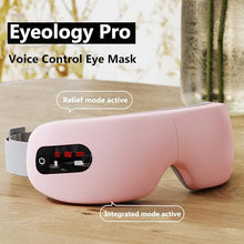 Load image into Gallery viewer, Pro English Voice Control Eye Massager, Heated Eye Mask for for Migraines Eye Strain Dark Circles (Pink)
