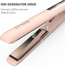 Load image into Gallery viewer, FUNTIN S10 Hair Straightener, Flat Iron - 100% Pure Titanium Flat Iron for straightening Curls Ion Inside 1 Inch (Baby Pink)
