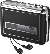 Load image into Gallery viewer, Cassette Player Walkman - Compact Tape Player Portable Recorder with Earphone-Convert Audio Music Cassette to MP3 Digital, Compatible with Laptop/PC/MAC- for Entertainment, Travel, Light Sports(Black)
