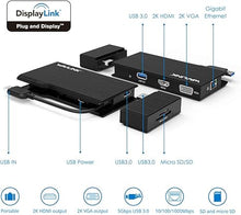 Load image into Gallery viewer, WAVLINK USB to HDMI VAG Adapter Dual Monitors,Universal Laptop Docking Station with HDMI VGA USB LAN for M1/M2 Mac, Windows, ChromeOS, Android 7.1+
