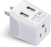 Load image into Gallery viewer, Ceptics Japan, Philippines Travel Adapter Plug with Dual USB - Usa Input - Type A - Ultra Compact (CTU-6) - Perfect for Cell Phones, Laptops, Camera Chargers
