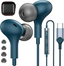 Load image into Gallery viewer, APETOO USB C Headphones for Samsung S24 Ultra S23 S22 S21 FE Plus A35,iPhone 15 Plus 16 Pro,iPad 10,Magnetic Wired Earbuds Noise Canceling in-Ear Type C Earphone Mic Volume Control for Pixel,OnePlus
