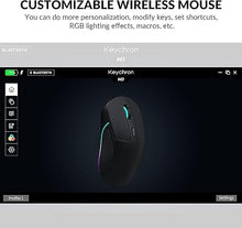 Load image into Gallery viewer, Keychron M3 Wireless Gaming Optical Mouse, Tri-Mode 2.4 GHz/Bluetooth 5.1/Wired, PixArt PAW 3395 sensor, 26000 DPI, LED RGB Backlit,79g Lightweight Programmable Macro Button for Windows PC/Mac - White
