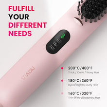 Load image into Gallery viewer, Hair Straightener Brush, 40 Million Negative Ions Hair Straightening Comb with Less Frizz, 20s Fast Heating 320°F to 390°F for Home Salon, Effortless Styling for Silky Smooth, Frizz-Free Hair, Pink
