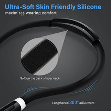 Load image into Gallery viewer, Vekkia Rechargeable LED Neck Reading Light, Book Lights for Reading in Bed, 3 Brightness Levels, Flexible Soft Silicone Arms Comfortable Wear, Long Lasting. Great for Readers, Craft &amp; Knitting,Black
