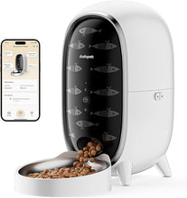 Load image into Gallery viewer, WiFi Automatic Cat Feeder, 3L Automatic Feeder Cat Dry Food with 10s Voice Recorder, Auto Cat Feeder with 1-10 Meals &amp; Blockage Sensor, Dual Power Supply
