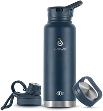 Load image into Gallery viewer, IDEUS Vacuum Insulated Water Bottle, 40 oz Stainless Steel Water Bottles with Straw and Spout Lid, Reusable Metal Water Bottle Leak Proof Gym Water Bottle, BPA-Free(Blue)

