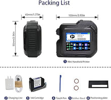 Load image into Gallery viewer, Mini Inkjet Printer E98, Handheld Inkjet Printer 0.5&quot; Nozzle with 2.8 Inch LED Touch Screen for Any Surface, Portable Inkjet Printer for Text QR Barcode Batch Number Logo Date Label Printer

