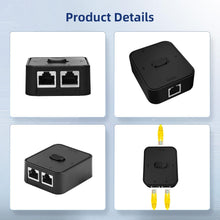 Load image into Gallery viewer, Binardat Gigabit Network Switcher, Passive Ethernet Selector, in/Out to A or B Network, Bidirectional Manual Switcher, No Power Required
