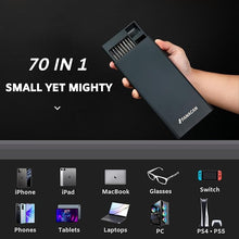 Load image into Gallery viewer, 70 in 1 Mini Electric Screwdriver, Precision Screwdriver Set – Small Cordless Power Screwdriver with LED Light &amp; 64 Magnetic S2 Steel Bits, Repair Tool for Phone Laptop Watch Computer PC
