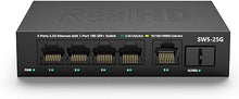 Load image into Gallery viewer, 5 Port 2.5GB Ethernet Switch Unmanaged Network Switch | 5 x 2.5 Gigabit | 1 x 10G SFP+ | Multigig Switch 10-100-1000Mbps | 45G Bandwidth | Plug &amp; Play | Fanless Metal Internet Switch | NOT Support VPN
