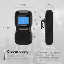 Load image into Gallery viewer, H2S Monitor Clip Single Gas H2S Detector Portable Hydrogen Sulfide Detector Gas Leak Detectors with Buzzer and Red Indicator Alarm Clip on 0~100ppm H2S Gas Detector

