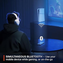 Load image into Gallery viewer, SteelSeries Arctis Nova 7P Wireless Multi-Platform Gaming Headset — Neodymium Magnetic Drivers — 2.4GHz + Bluetooth — 38Hr USB-C Battery — Gen2 AI Mic — PlayStation, PC, Switch, VR, Mobile - White
