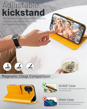 Load image into Gallery viewer, OCASE Compatible with iPhone 16 Plus Wallet Case, PU Leather Flip Folio Case with Card Holders RFID Blocking Kickstand [Shockproof TPU Inner Shell] Phone Cover 6.7 Inch 2024, Tangerine Yellow
