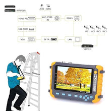 Load image into Gallery viewer, CCTV Monitor Camera Tester HD Display Video Monitor AHD/TVI/CVI/CVBS Camera Test Coaxial Analog Camera Monitor Tester 8MP/5MP/1080P/UTP/PTZ Cable Test/DC12V Output 5 Inch Portable Tester
