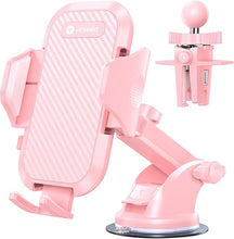 Load image into Gallery viewer, VICSEED Phone Holders for Your Car [Super Suction Power &amp; No-Wobbling] Universal Cell Phone Mount Dashboard Windshield Vent Long Arm Hands Free Cradle Fit for iPhone, Android - Hot Pink
