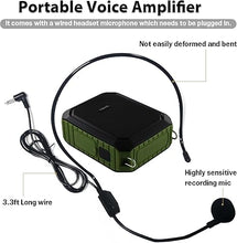 Load image into Gallery viewer, 18W Voice Amplifier Portable Microphone and Speaker Set,Personal Speaker with Wired Mic Headset &amp; Waistband,Wearable Waterproof Mini Pa System,Megaphone with Mic for Teachers,Classroom,Outdoor Speech
