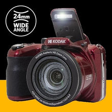 Load image into Gallery viewer, KODAK PIXPRO AZ425-RD 20MP Digital Camera 42X Optical Zoom 24mm Wide Angle 1080P Full HD Video Optical Image Stabilization Li-Ion Battery 3&quot; LCD Vlogging Camera (Red)
