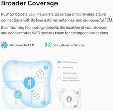 Load image into Gallery viewer, TP-Link AX5400 WiFi 6 Range Extender with Ethernet Port | Internet Signal Booster for Home | Tri-Band Wireless Repeater Amplifier | Built In Access Point Mode | APP Setup | OneMesh Compatible (RE815X)
