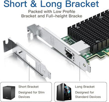 Load image into Gallery viewer, 10Gb RJ45 PCI-E Network Card NIC, Compare to Intel X540-T1, with Intel X540-BT2 Chip, Single RJ45 Ports, PCI Express X8, Ethernet Converged Network Adapter Support Windows/Linux/VMware
