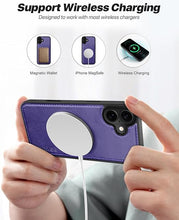 Load image into Gallery viewer, OCASE for iPhone 16 Case Detachable Wallet Case with Card Holder, 2 in 1 Pu Leather Flip Folio with RFID Blocking Stand Wrist Strap Shockproof Phone Cover 6.1 Inch 2024, Purple
