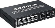 Load image into Gallery viewer, 6 Port 2.5G Umanaged Ethernet Switch,4X 2.5GBASE-T Ports,2X 10G SFP, 60Gbps Switching Capacity,Mini Wall Mountable 2.5Gb Network Switch for Wireless AP, NAS, PC
