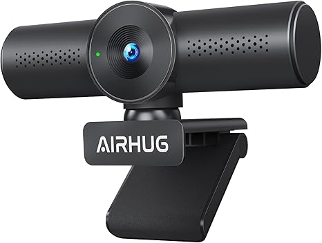 AIRHUG 2K Webcam with Microphones, USB Web Cam for Computer and Laptop Plug & Play, Web Camera with Privacy Cover, 71°,for Streaming and Conferencing