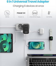 Load image into Gallery viewer, Universal Travel Adapter, VINTAR 75W GaN International Power Adapter with 3 USB C PD and 2 USB A QC, All in One Travel Essentials for UK/EU/USA/AUS, Travel Adapter Worldwide for Laptops Tablets Phones
