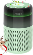 Load image into Gallery viewer, AIRROMI Air Purifier for Bedroom Home,HEPA Filter,Covers Upto 549 Ft²,Quiet 360°intake Air Cleaner with Fragrance ponge for Better Sleep,Night Light,Filters Smoke,Pet Dander,Allergies,Dust,A2005 Green
