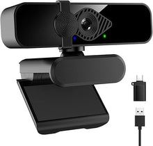 Load image into Gallery viewer, 2K Ultra HD Webcam, Computer Camera, USB Webcam for PC Monitor Laptop Desktop - External Web Camera with Microphone, USB C Adapter, Privacy Cover for Video Conferencing, Streaming &amp; Online Learning
