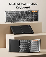 Load image into Gallery viewer, ProtoArc Backlit Foldable Keyboard, XK01 Plus Folding Portable Bluetooth Keyboard for Travel, True Full Size External Wireless Keyboard with Backlight for iPad Tablet Smartphone Laptop PC

