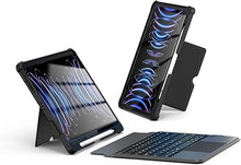 Load image into Gallery viewer, Magic Wireless Keyboard with Case for iPad Air 6 11 inch, Magnetic Keyboard Case for iPad Pro 1/2/3/4, Keyboard Case for iPad Air 4/5 10.9 inch with Touchpad, Pencil Holder, 2 BT Device Connection
