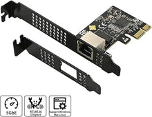 Load image into Gallery viewer, IO CREST 5.0GB PCIe Network Card – PCIe to 5.0 Gigabit Ethernet Network Card, Supports Windows 11/10/8.1/8/7, Win Server 2022/2019/2016, Linux
