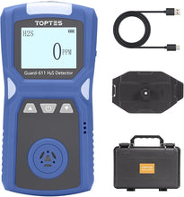 Load image into Gallery viewer, Guard-611 H2S Monitor, Portable H2S Detector Features a Convenient H2S Monitor Clip on, Rechargeable with 5-Day Battery, Battery Indicator, Low Battery Warning, Safety Explosion-Proof-Blue
