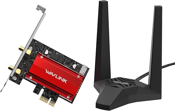 WAVLINK WiFi 7 BE8800 PCIe WiFi Card for Desktop PC, Bluetooth 5.4, 8800Mbps, 2024 Tri-Band BE200 Wireless Adapter with, MU-MIMO, WPA3, for Windows 11/10(64bit), Only Supports Intel Motherboard