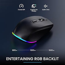 Load image into Gallery viewer, Wireless Keyboard and Mouse Combo - Dual System RGB Backlit Mouse and Keyboard,2.4G Rechargeable,Full-Sized Ergonomic Silent Design with Phone Holder for Windows Mac PC Laptop
